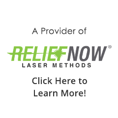 Wright Family Chiropractic ReliefNow Laser Methods Circle Logo