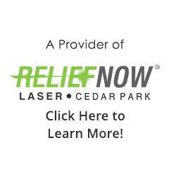 Wright Family Chiropractic ReliefNow - Cedar Park Laser Methods Circle Logo